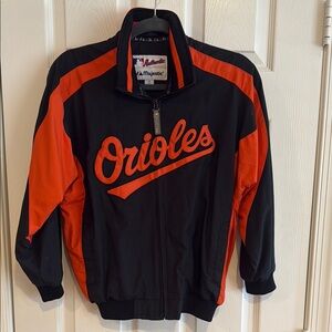 Majestic Orioles Black and Orange Jacket Boys Medium